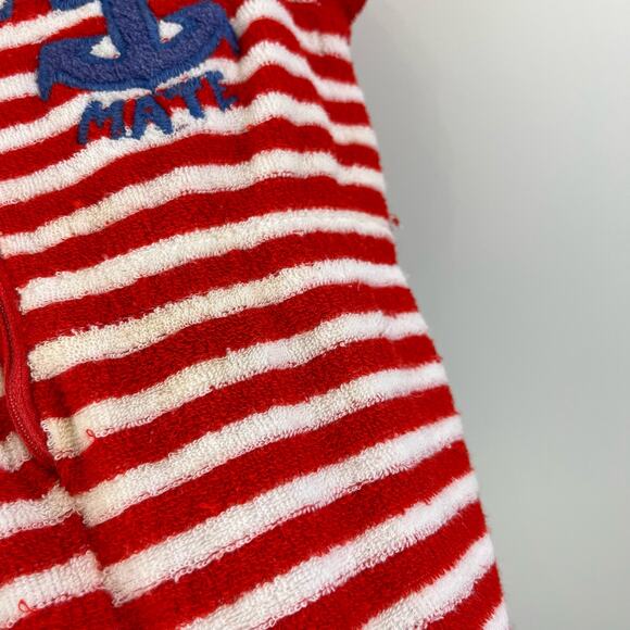 Vintage Carter's Red Striped Terry Romper 24 Months USA - Picture 4 of 10